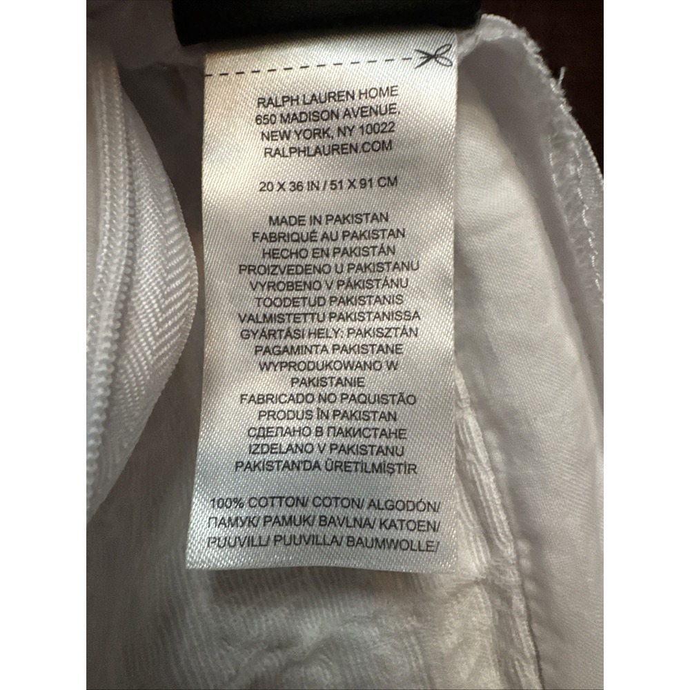 Ralph Lauren Pillow Sham KING Size Sascha Textured Medallion White - Picture 9 of 9